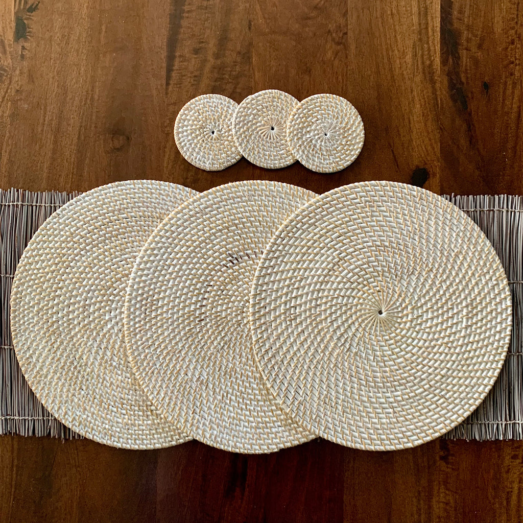HOMEWARES - RATTAN PLACEMATS / COASTERS round